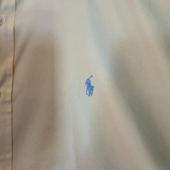 Ralph Lauren Classic Fit Short Sleeve Button Down XL Butter Yellow Blue Pony - Picture 3 of 8